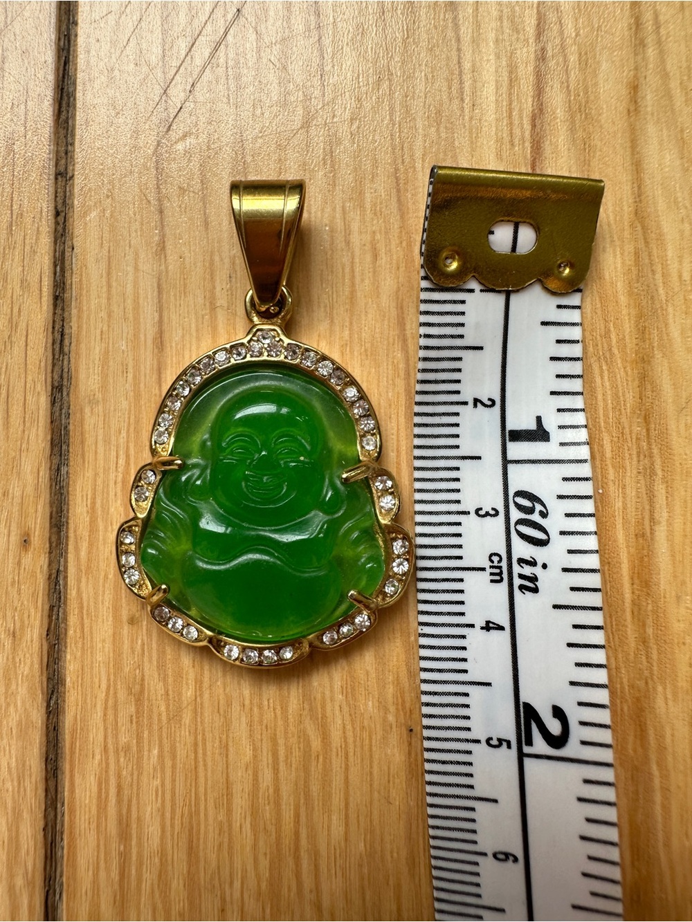 18K jade Buddha pendant